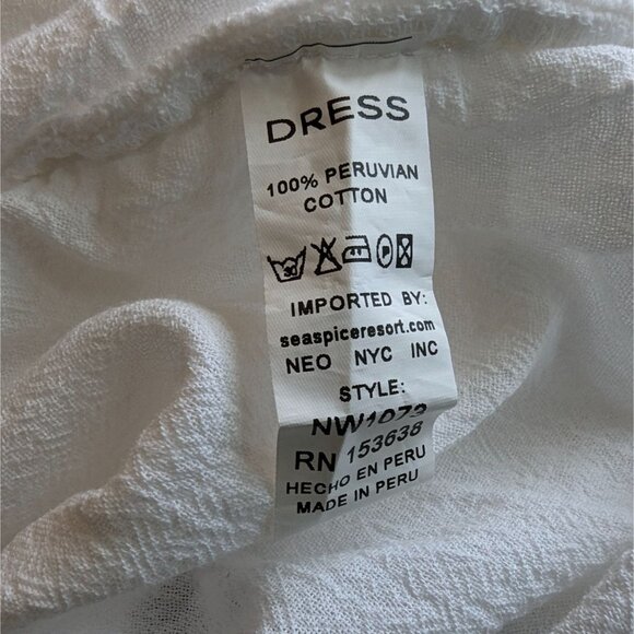 SEASPICE White resort Wear‎ White peruvian cotton Swimwear coverup size small - Picture 5 of 9